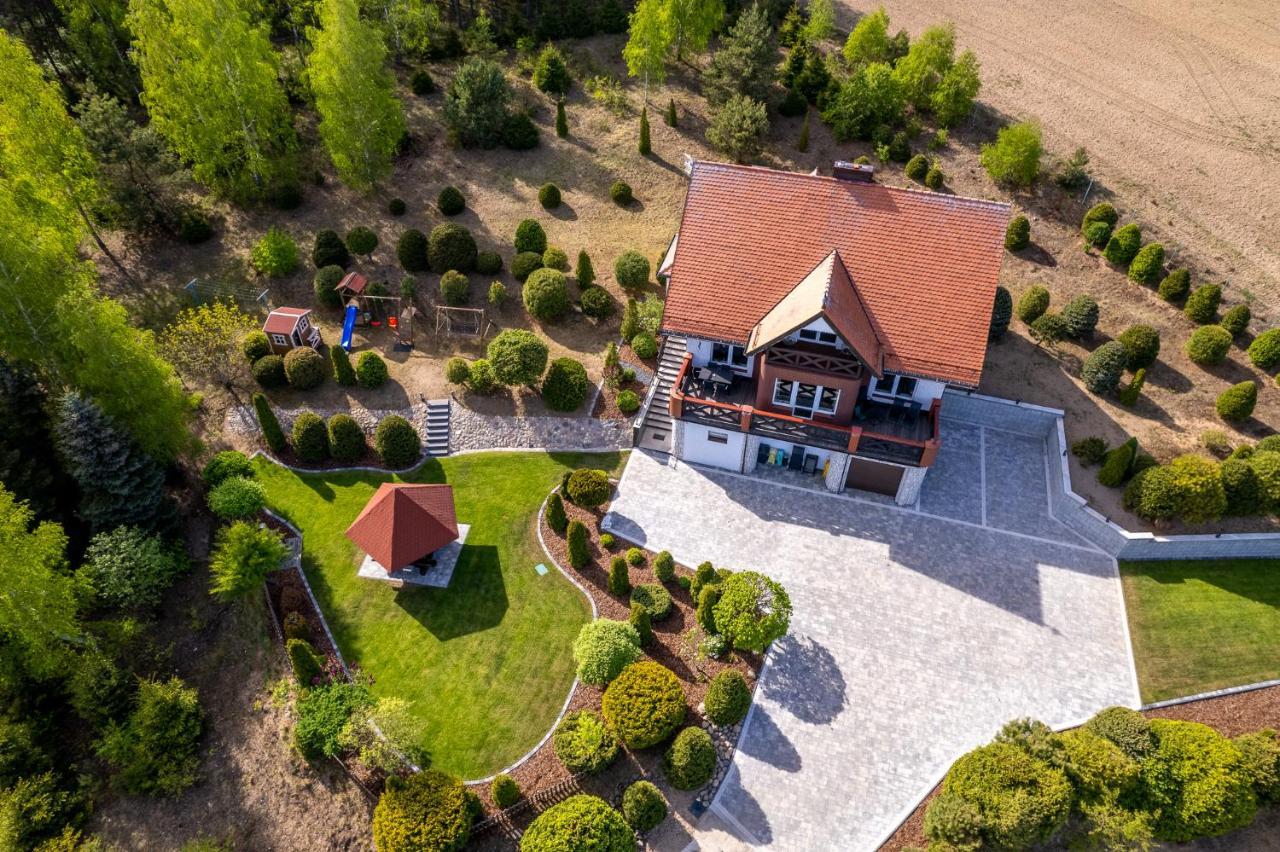 Dom na wzgórzu z widokiem na jezioro Lipnica (Bytow) Exterior foto