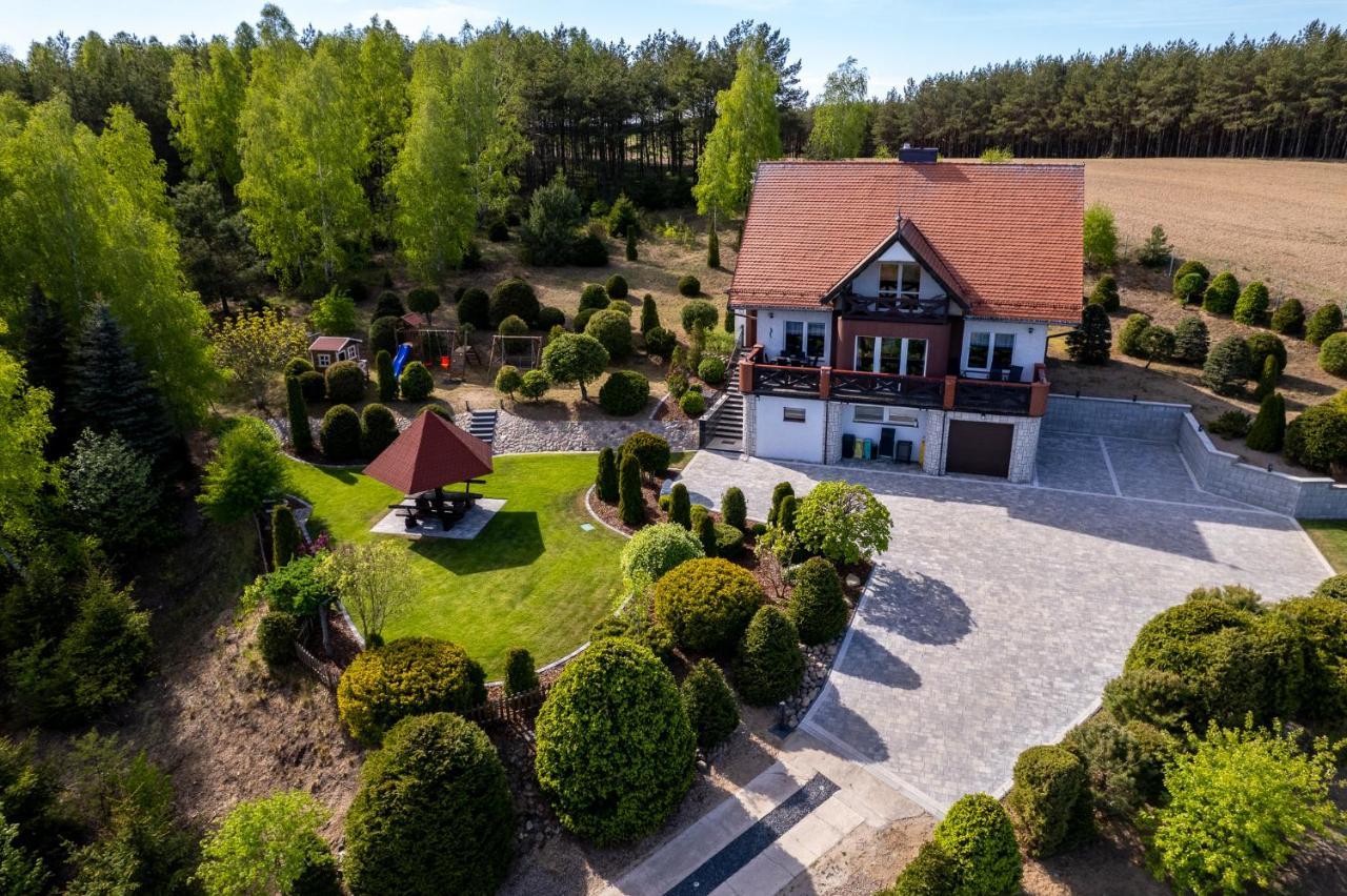 Dom na wzgórzu z widokiem na jezioro Lipnica (Bytow) Exterior foto